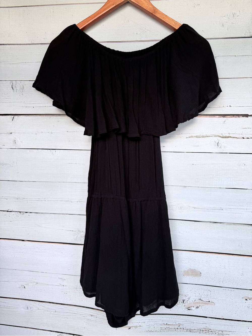 Japna Embroidered Off-The-Shoulder Ruffle Romper - Size Small - Picture 6 of 6